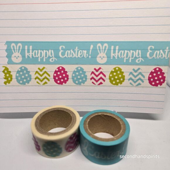 Happy Easter Bunny Eggs Washi Tape Planner Journal  Recollections Lot Of 2 rolls - Picture 1 of 6